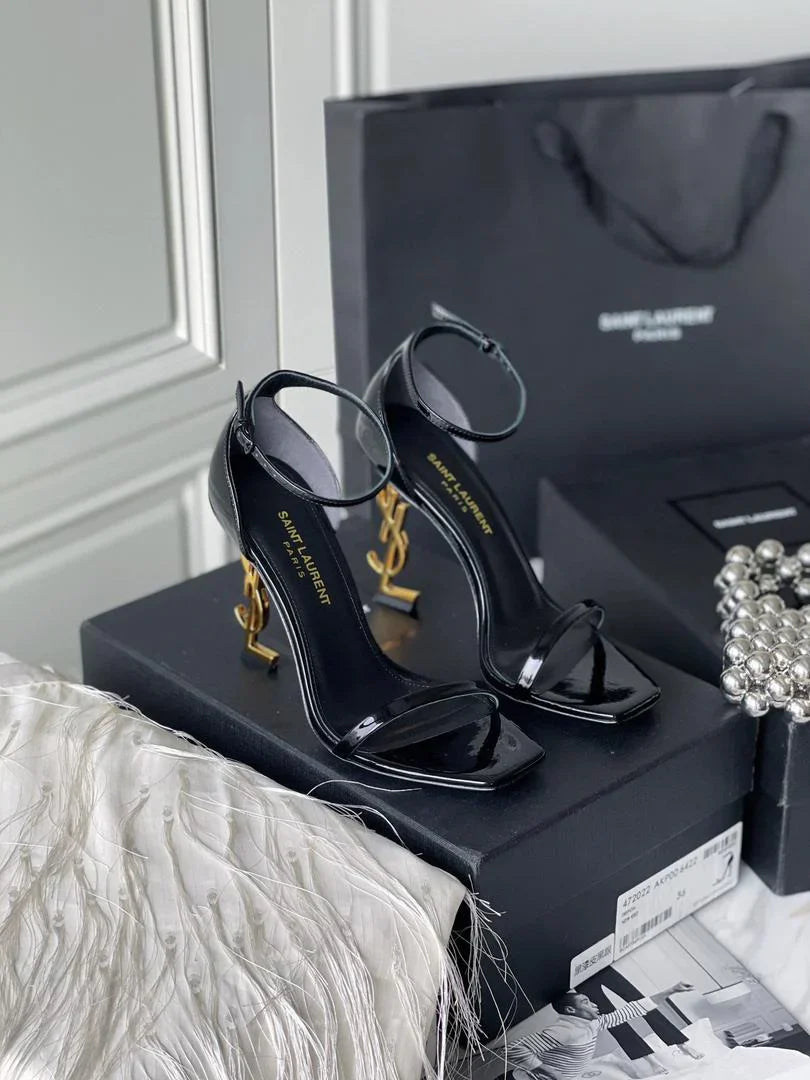 Black YSL Heel Opyum Black Heel