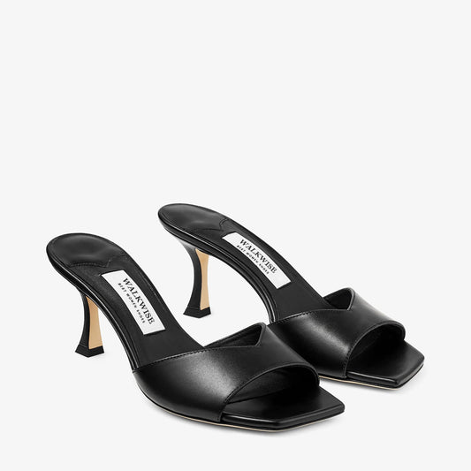 Skye 70 Leather Mules - Black